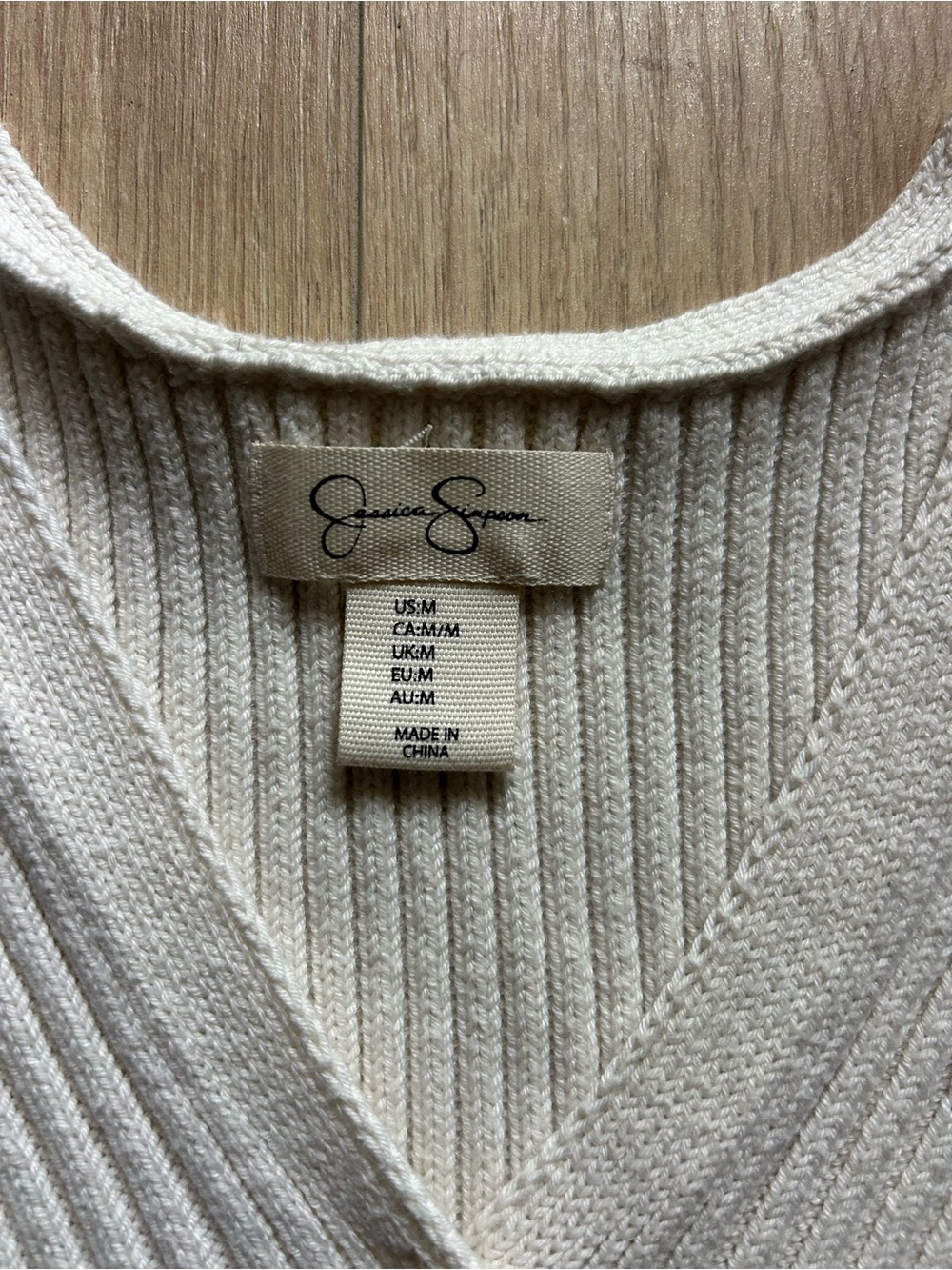 Jessica Simpson Cream Ribbed Button-Front Knit Tank - Picture 2 of 3